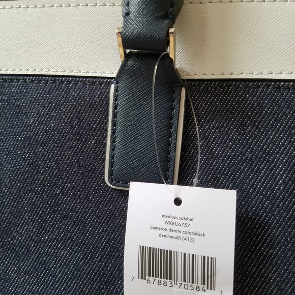 Kate Spade cameron medium satchel Denim colorblock - Picture 5 of 10